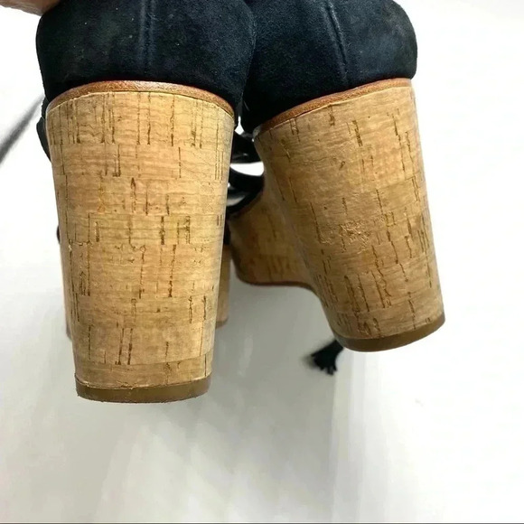 Lace up platform espadrille Frye heather cork platform suede  gladiator - Picture 4 of 8